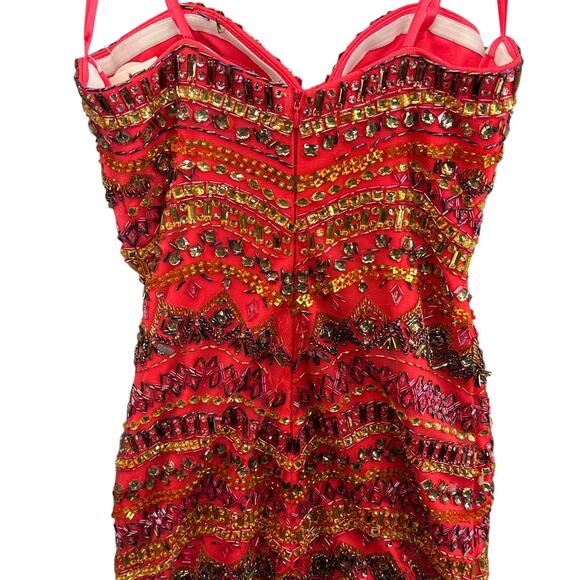 Angela & Alison Watermelon Beaded Strapless Mermaid Prom Formal Dress Women 2 - Picture 11 of 12